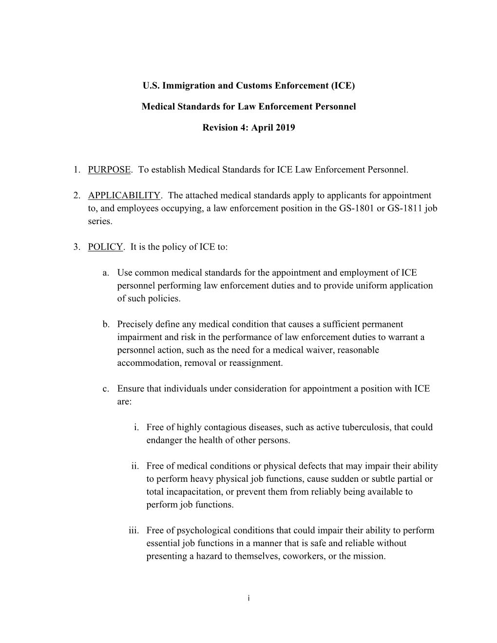 Medical Standards for Law Enforcement Personnel