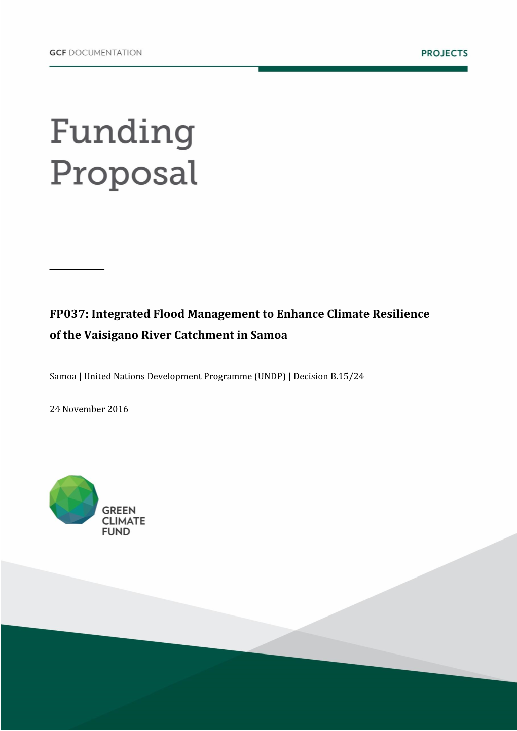 FP037: Integrated Flood Management to Enhance Climate Resilience of the Vaisigano River Catchment in Samoa