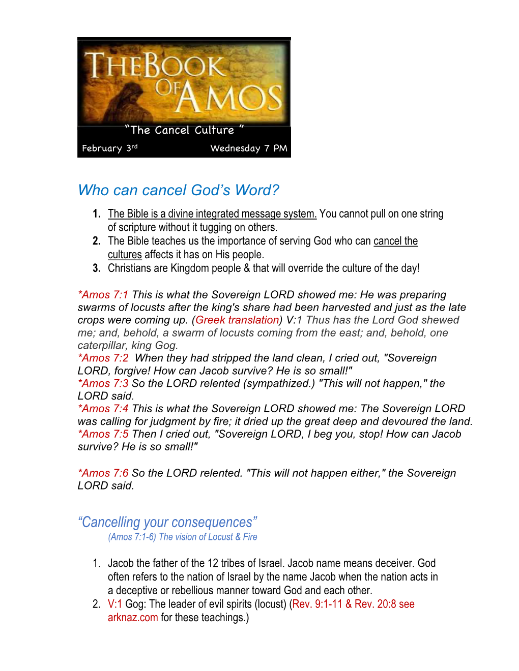 Who Can Cancel God's Word? “Cancelling Your Consequences”