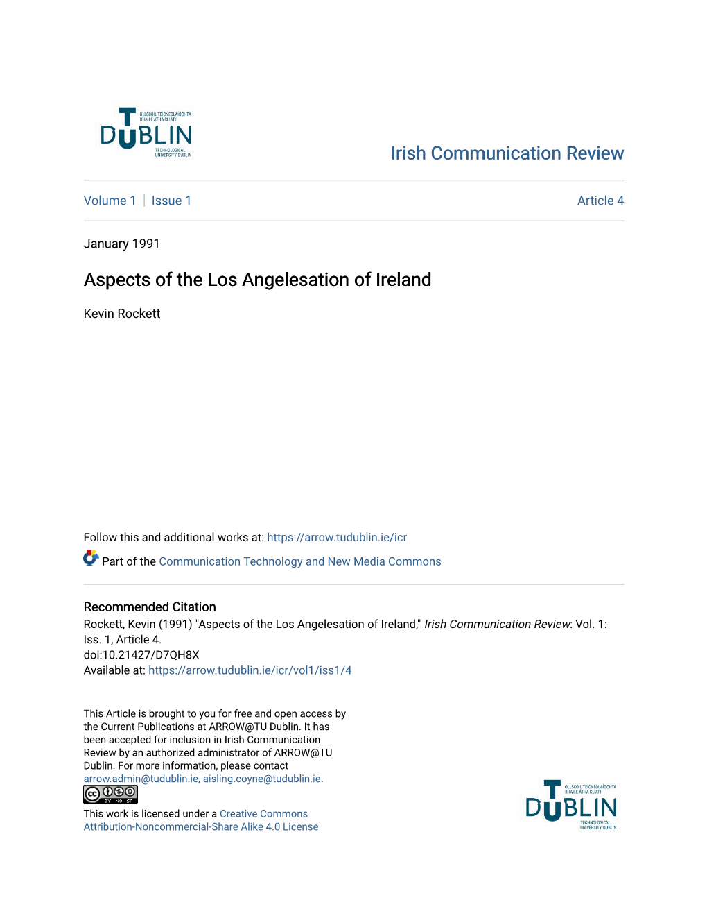 Aspects of the Los Angelesation of Ireland