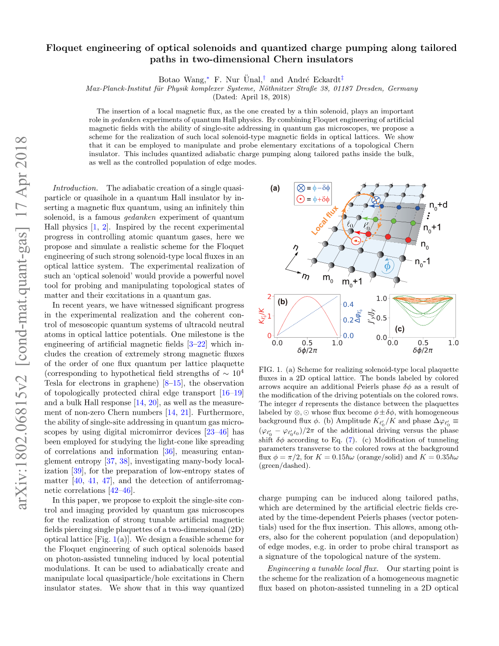 Arxiv:1802.06815V2 [Cond-Mat.Quant-Gas] 17 Apr 2018