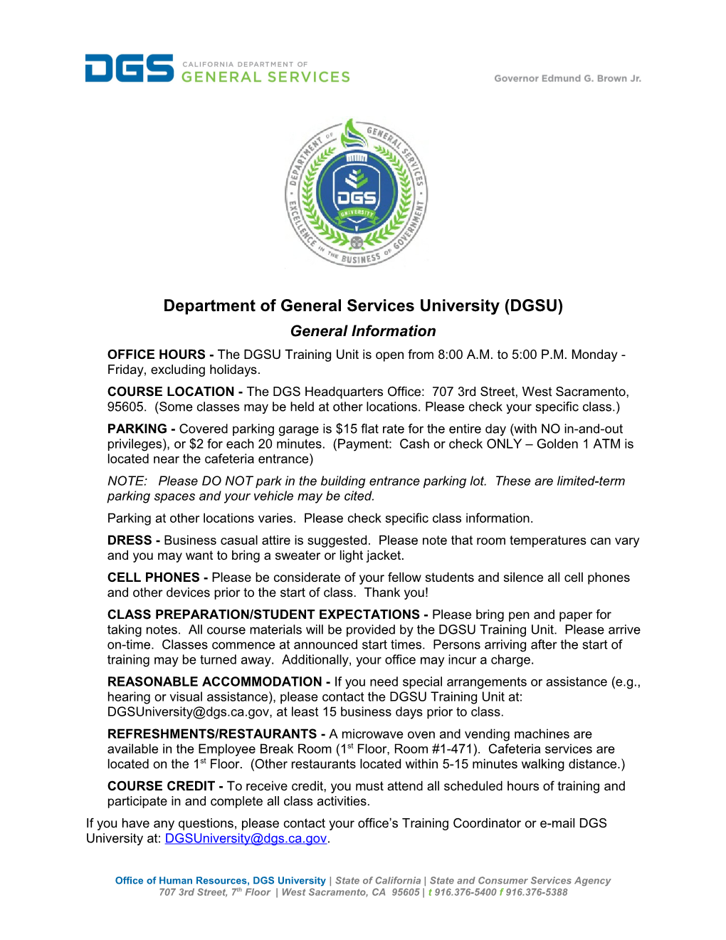 Department of General Services University (DGSU)