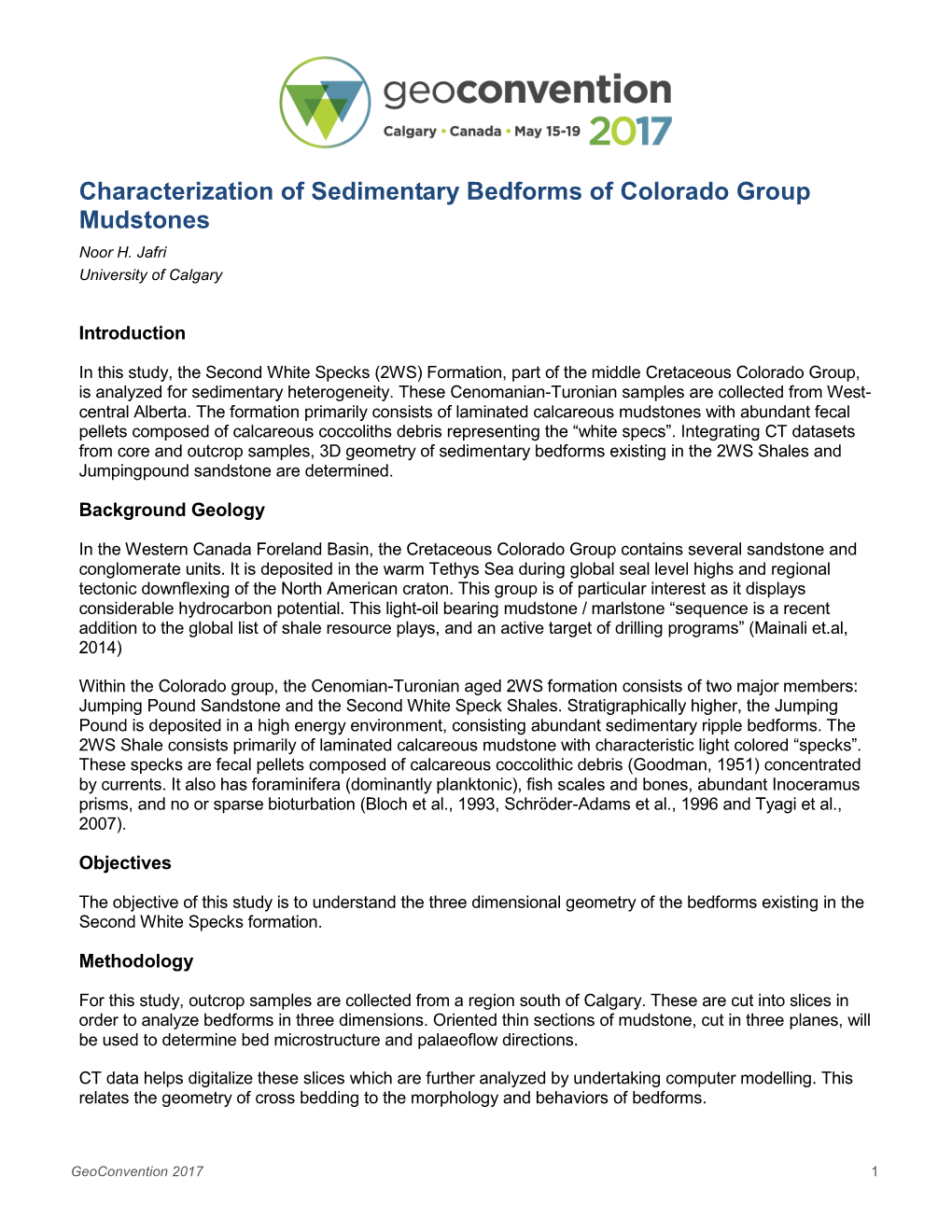 Characterization of Sedimentary Bedforms of Colorado Group Mudstones Noor H
