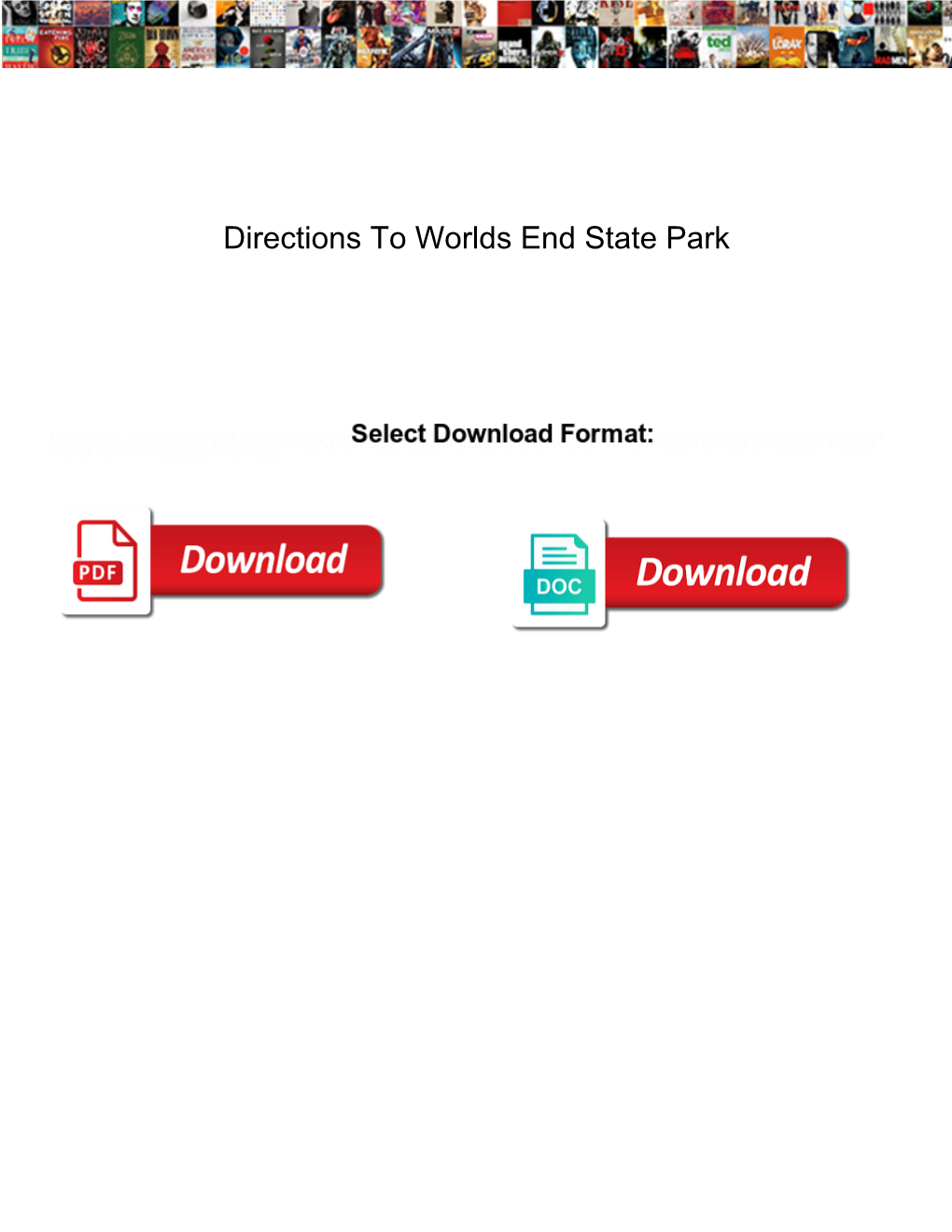 Directions to Worlds End State Park