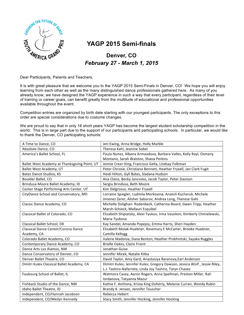 YAGP 2015 Semi-Finals