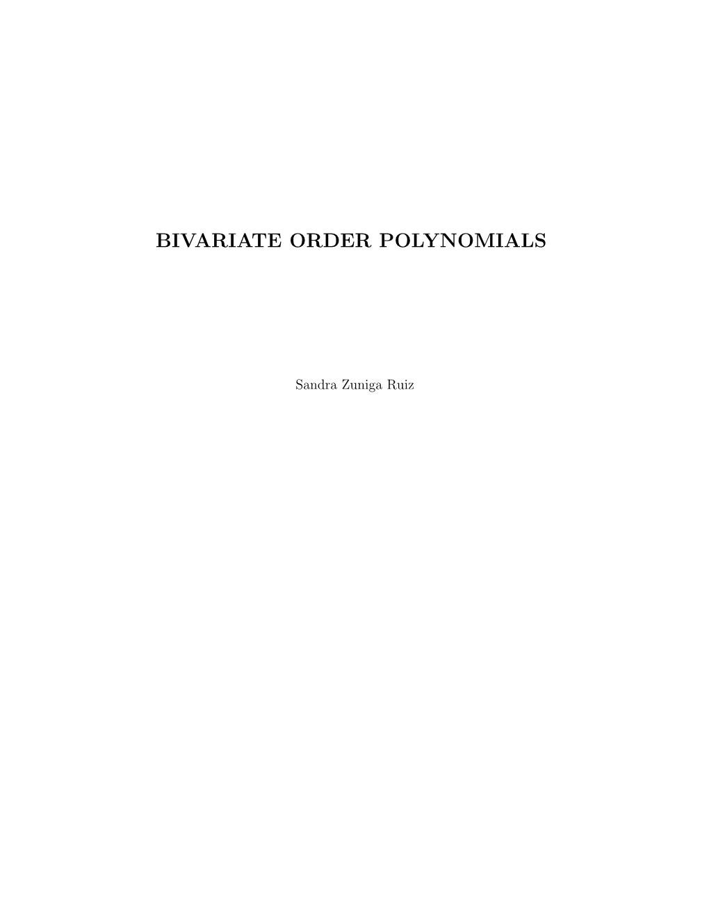 Bivariate Order Polynomials