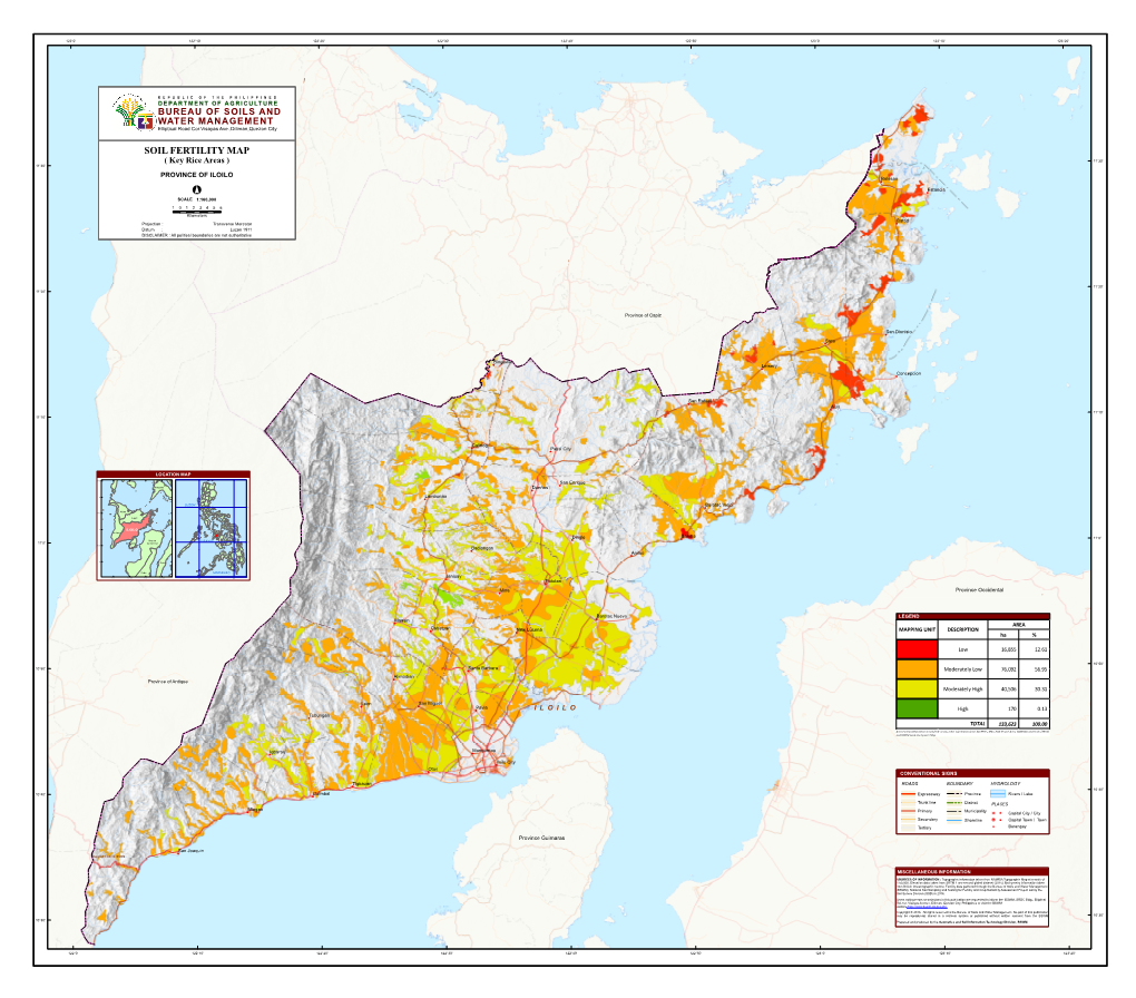 SOIL FERTILITY MAP ( Key Rice Areas ) 11°30' 11°30' PROVINCE of ILOILO !(Balasan