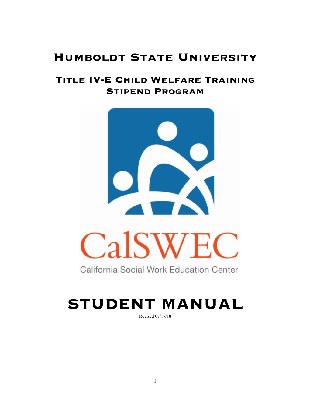 STUDENT MANUAL Revised 07/17/18