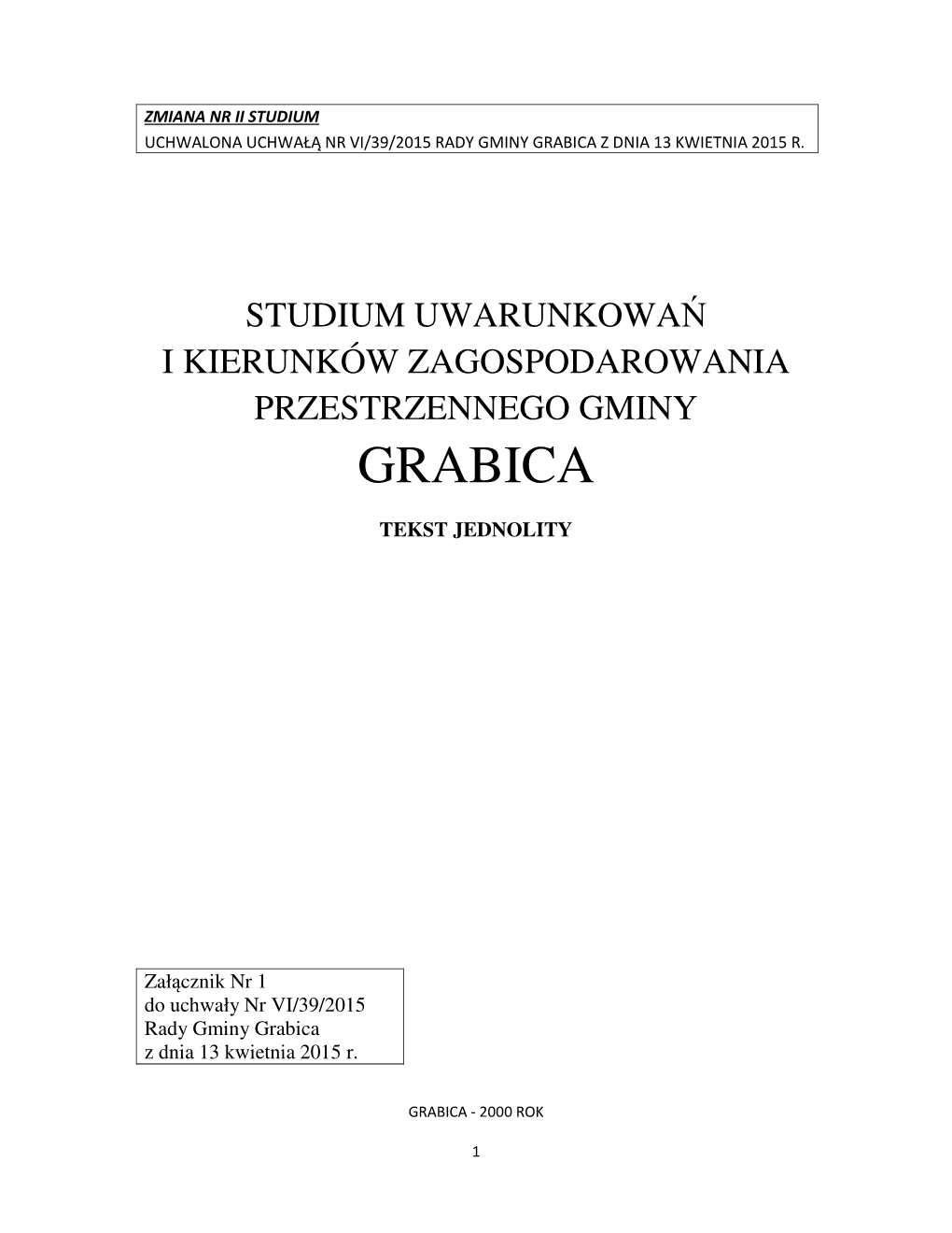 Zmiana SUIKZP Gminy Grabic