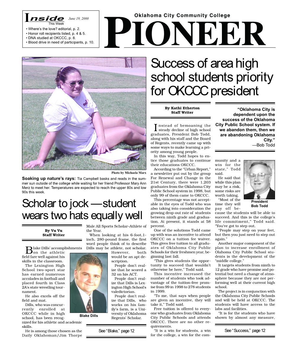 I Success of Area High School Students Priority for OKCCC President