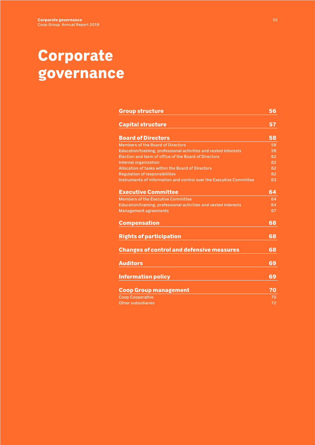 Corporate Governance 55 Coop Group Annual Report 2019
