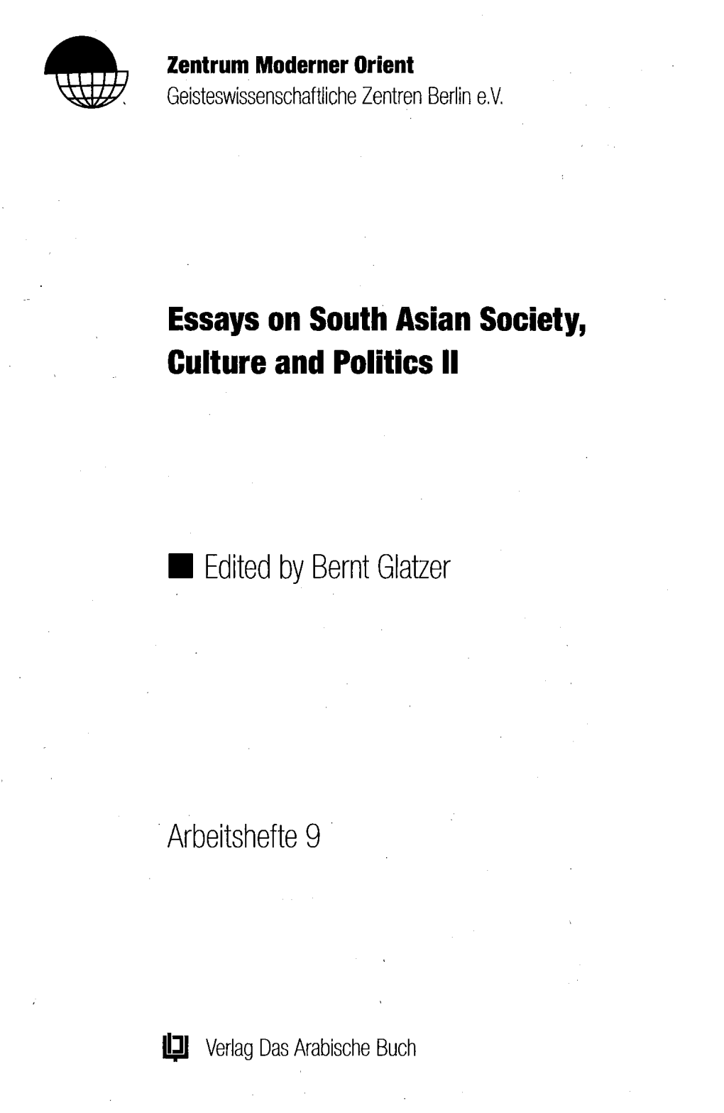 Essays on South Asian Society, Culture and Politics II