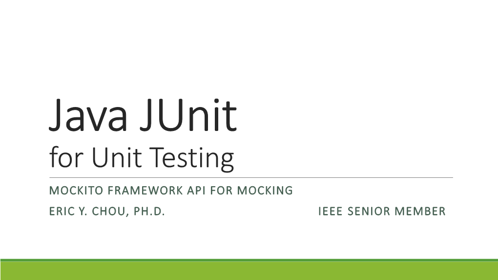 Java Junit for Regression Testing