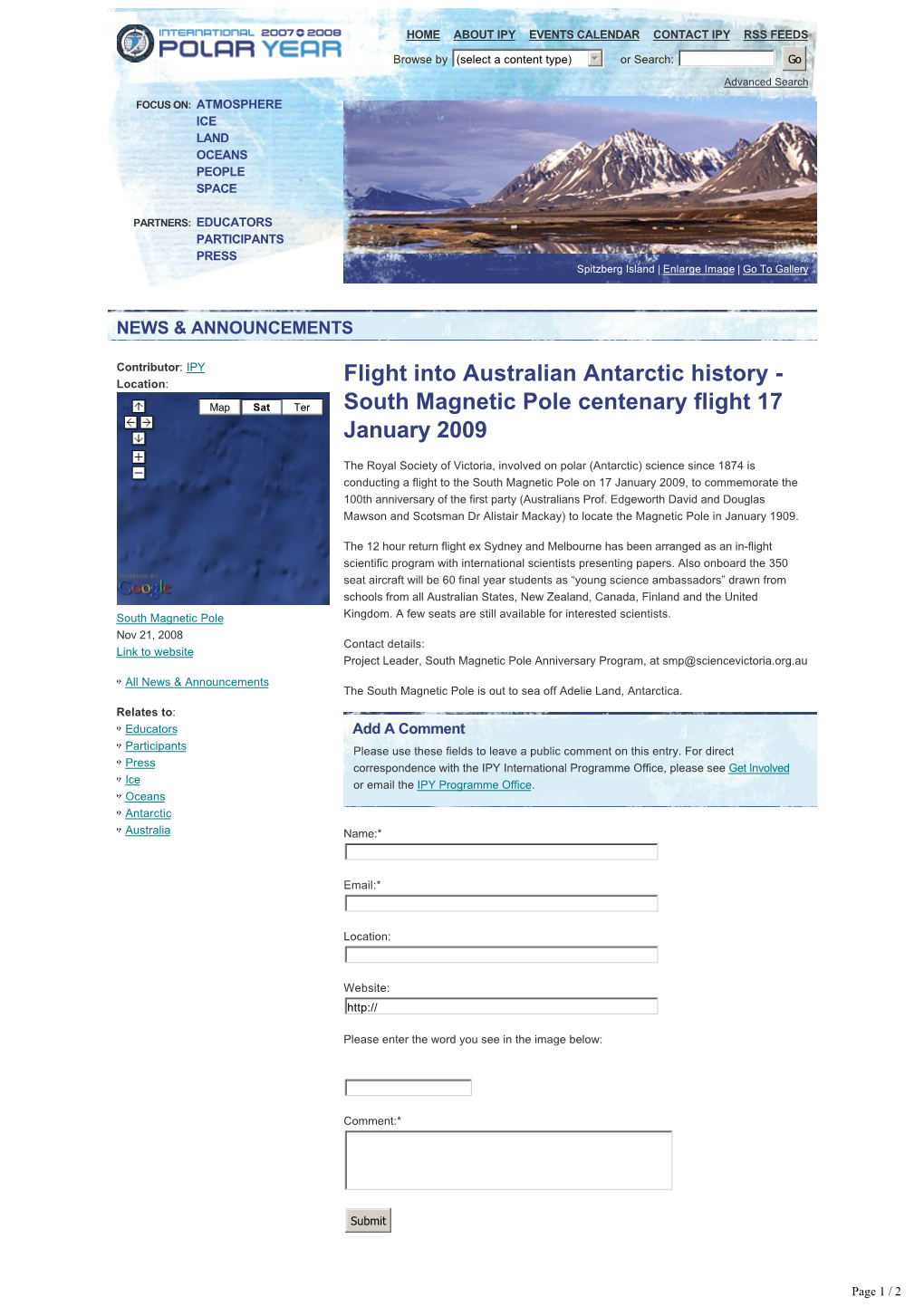 Flight Into Australian Antarctic History