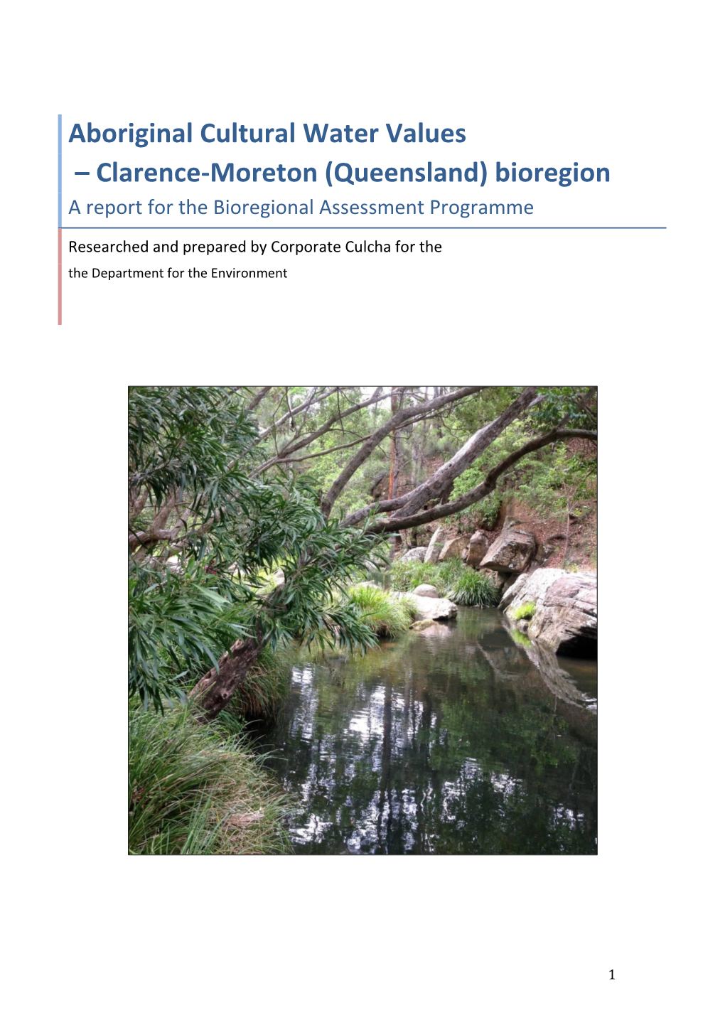Aboriginal Cultural Water Values – Clarence-Moreton (Queensland)