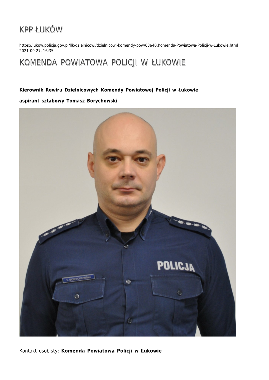 Komenda Powiatowa Policji W Łukowie