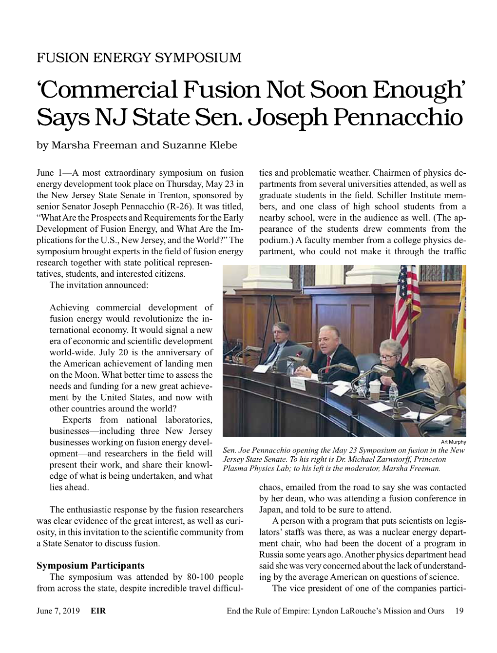 'Commercial Fusion Not Soon Enough' Says NJ State Sen. Joseph