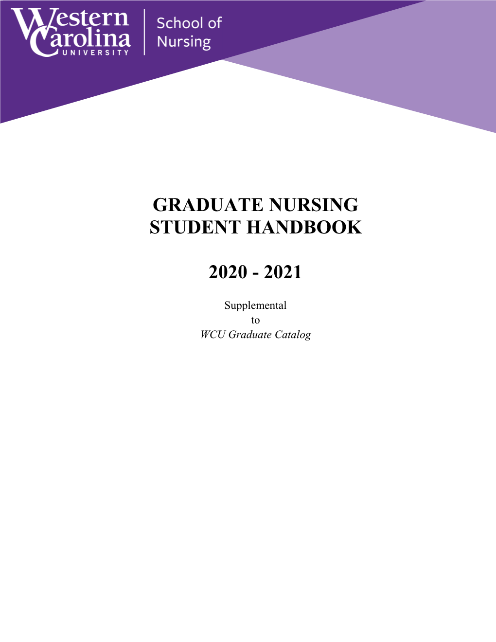 Graduate Nursing Student Handbook