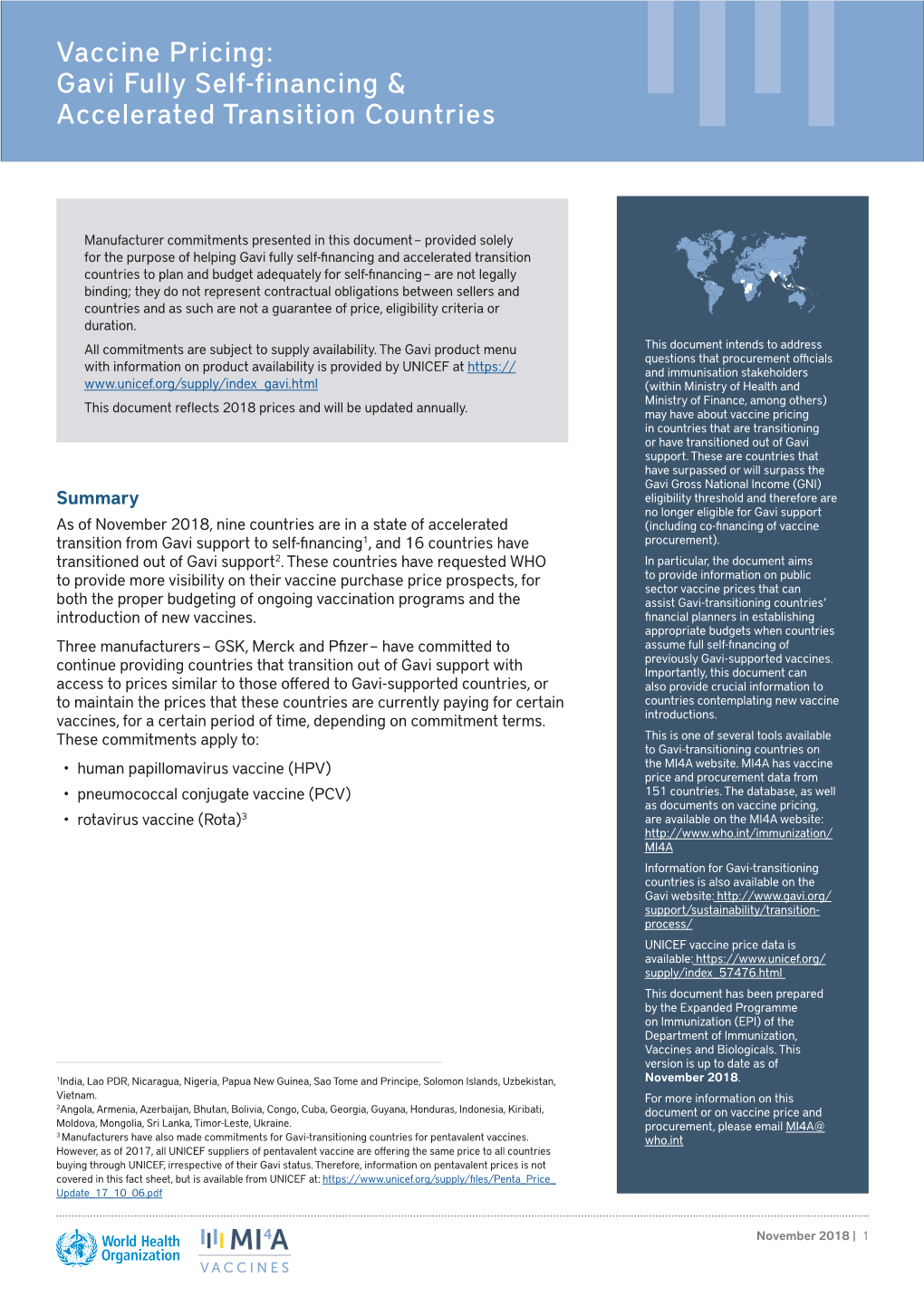 Gavi Fully Self-Financing & Accelerated Transition Countries