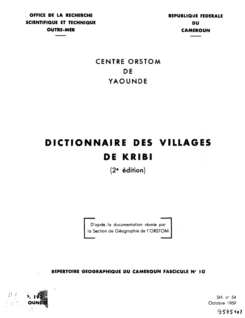 DICTIONNAIRE DES VILLAGES DE KRIBI (2