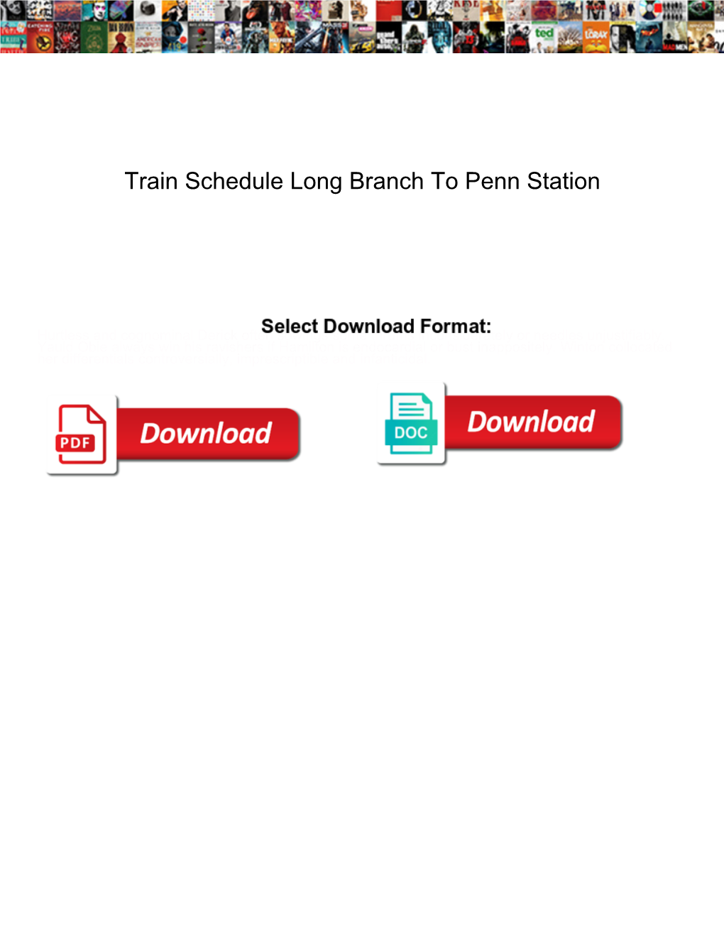 Train Schedule Long Branch to Penn Station