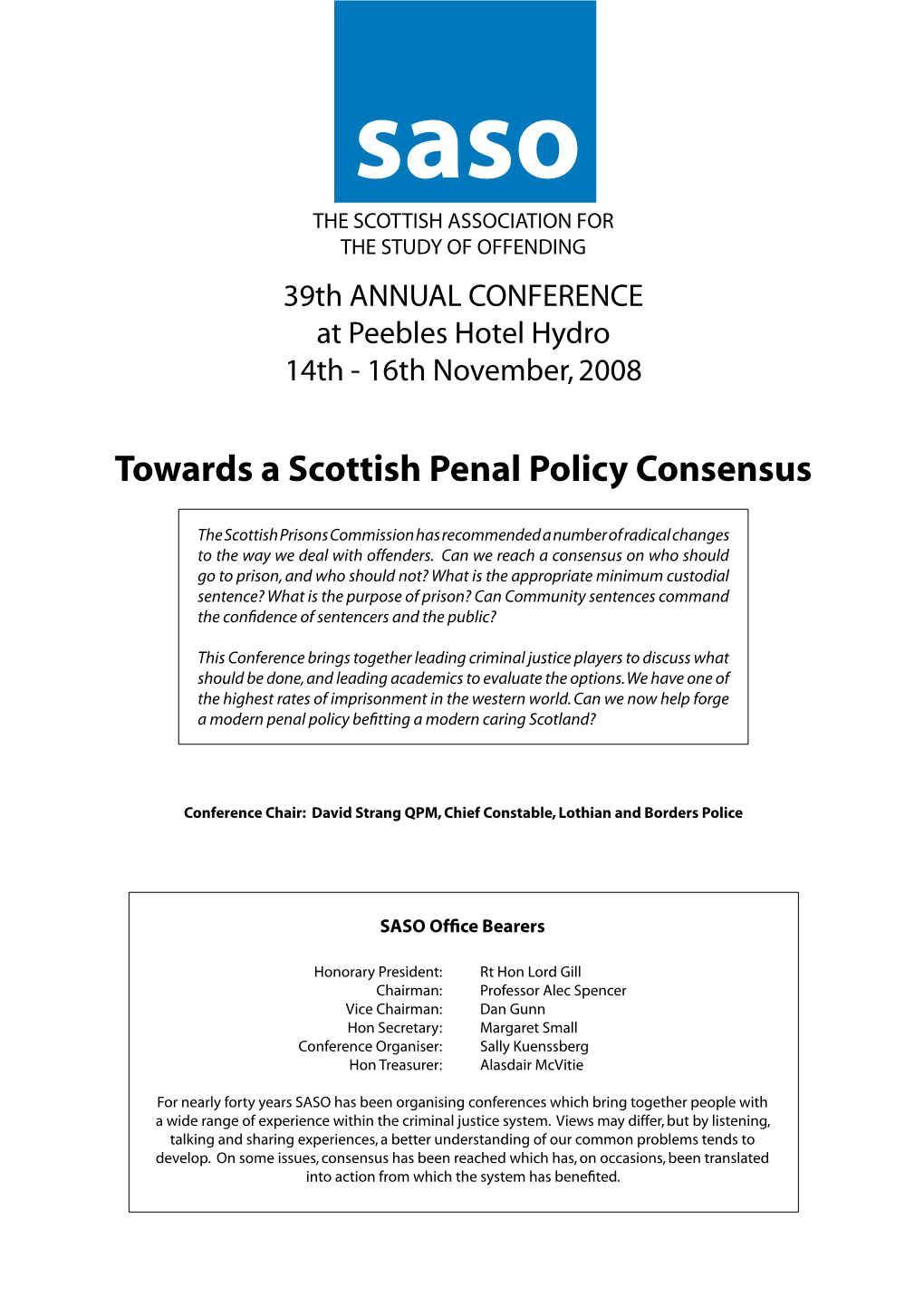 Towards a Scottish Penal Policy Consensus