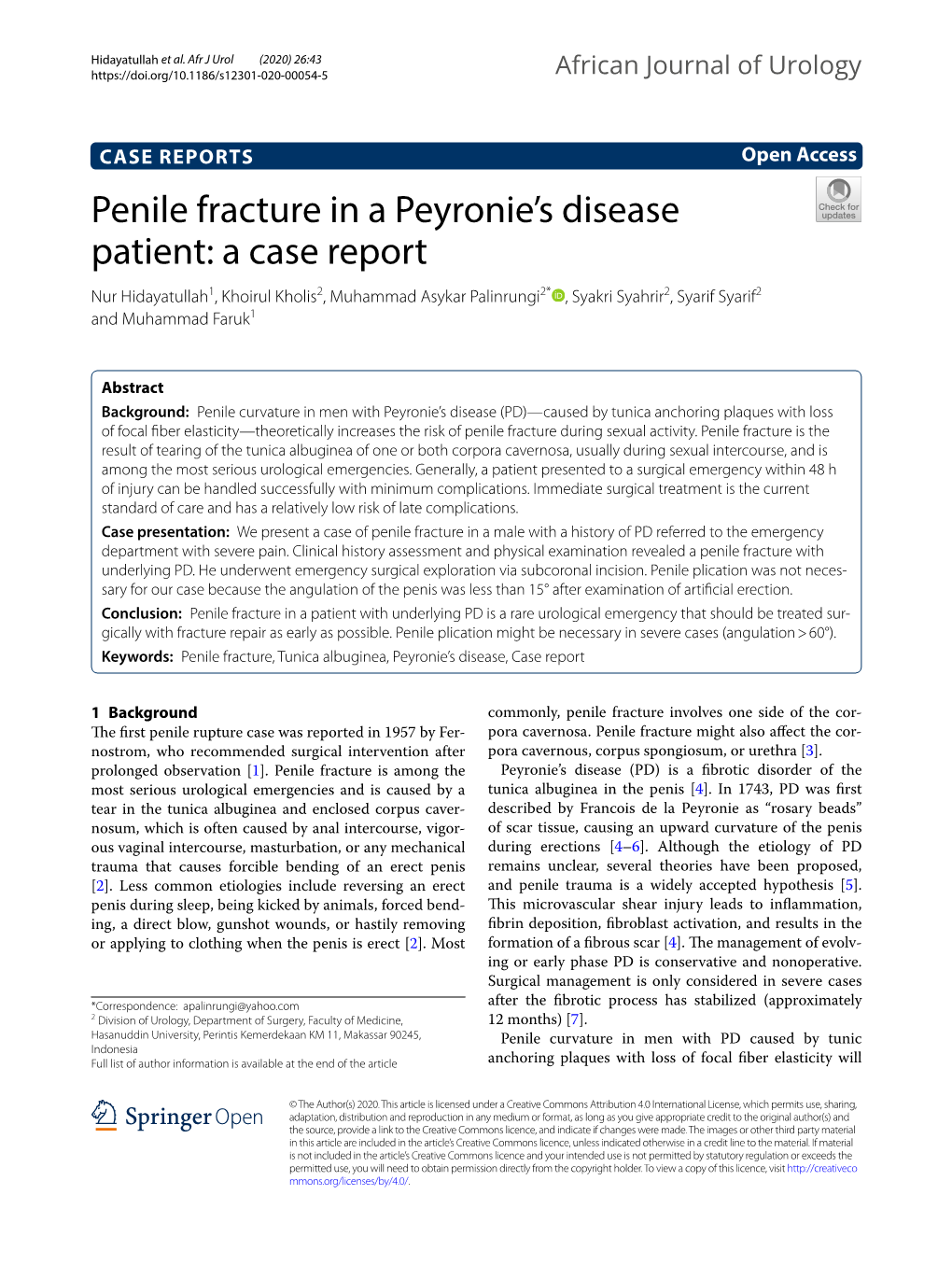 Penile Fracture in a Peyronie's Disease Patient