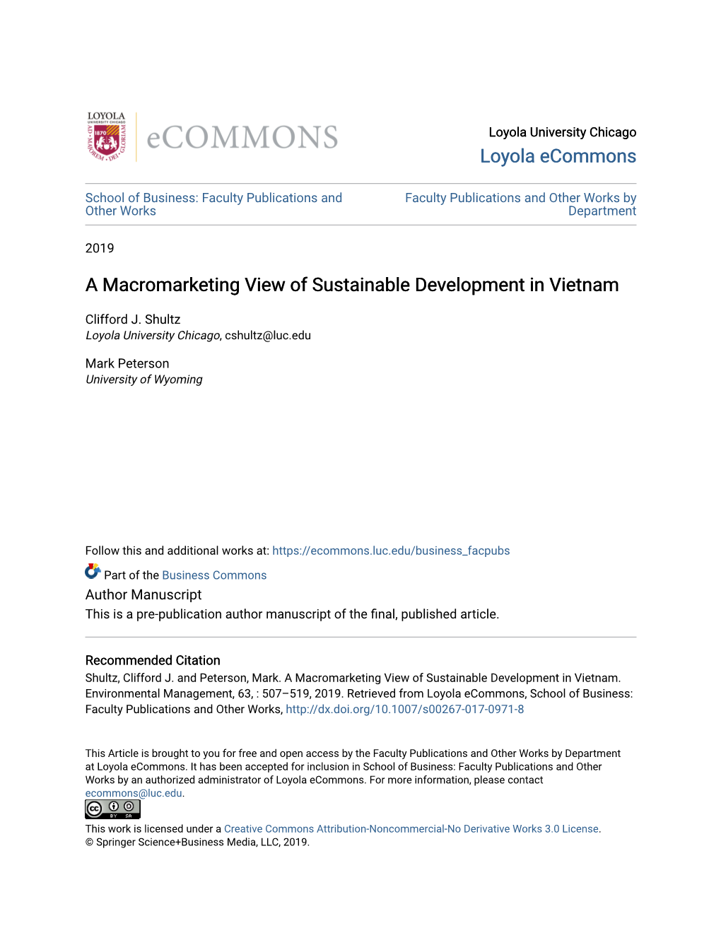 A Macromarketing View of Sustainable Development in Vietnam