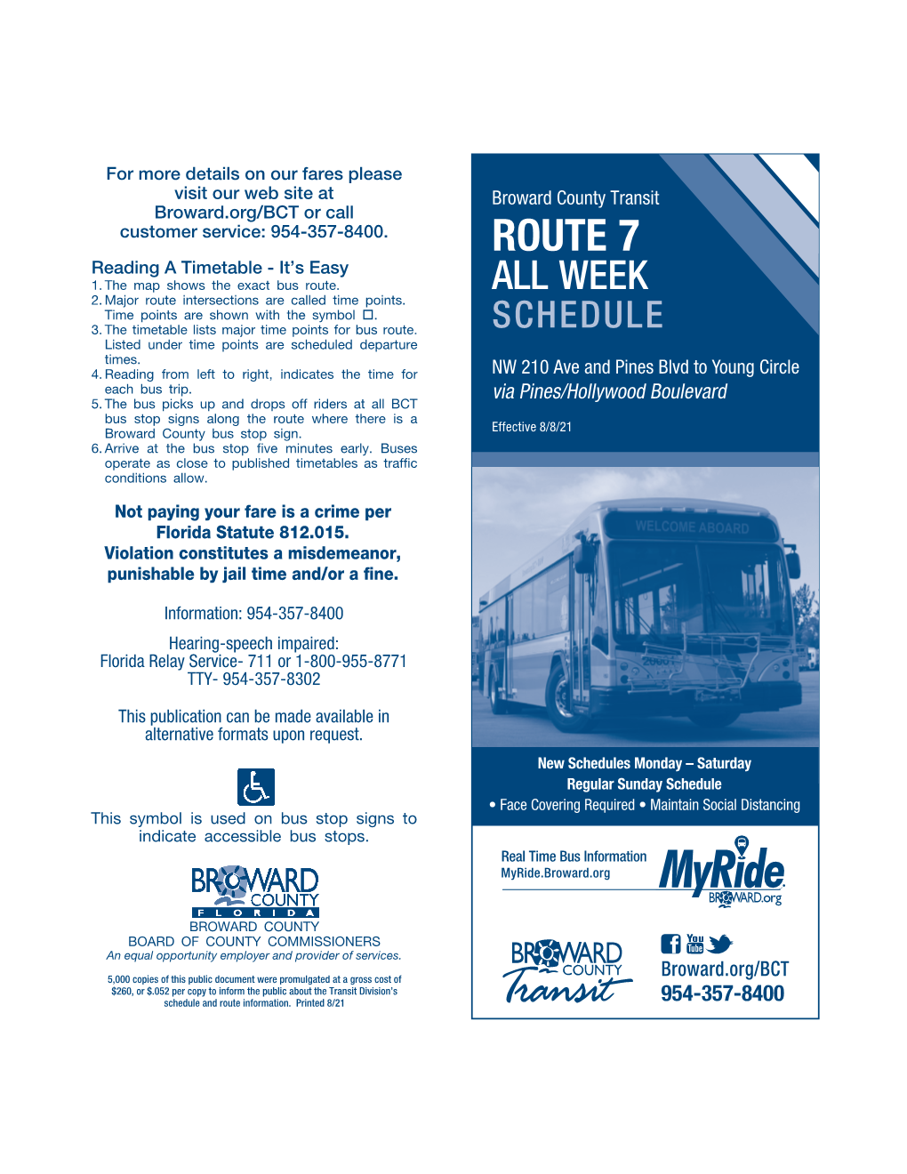 Route 7 Timetable