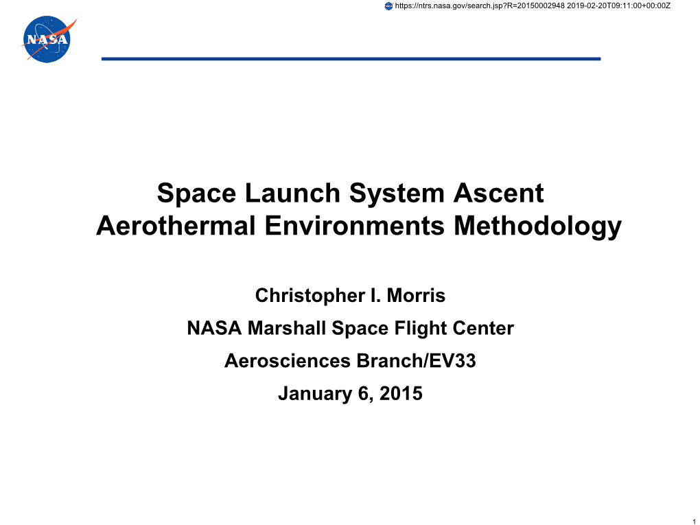 Space Launch System Ascent Aerothermal Environments Methodology