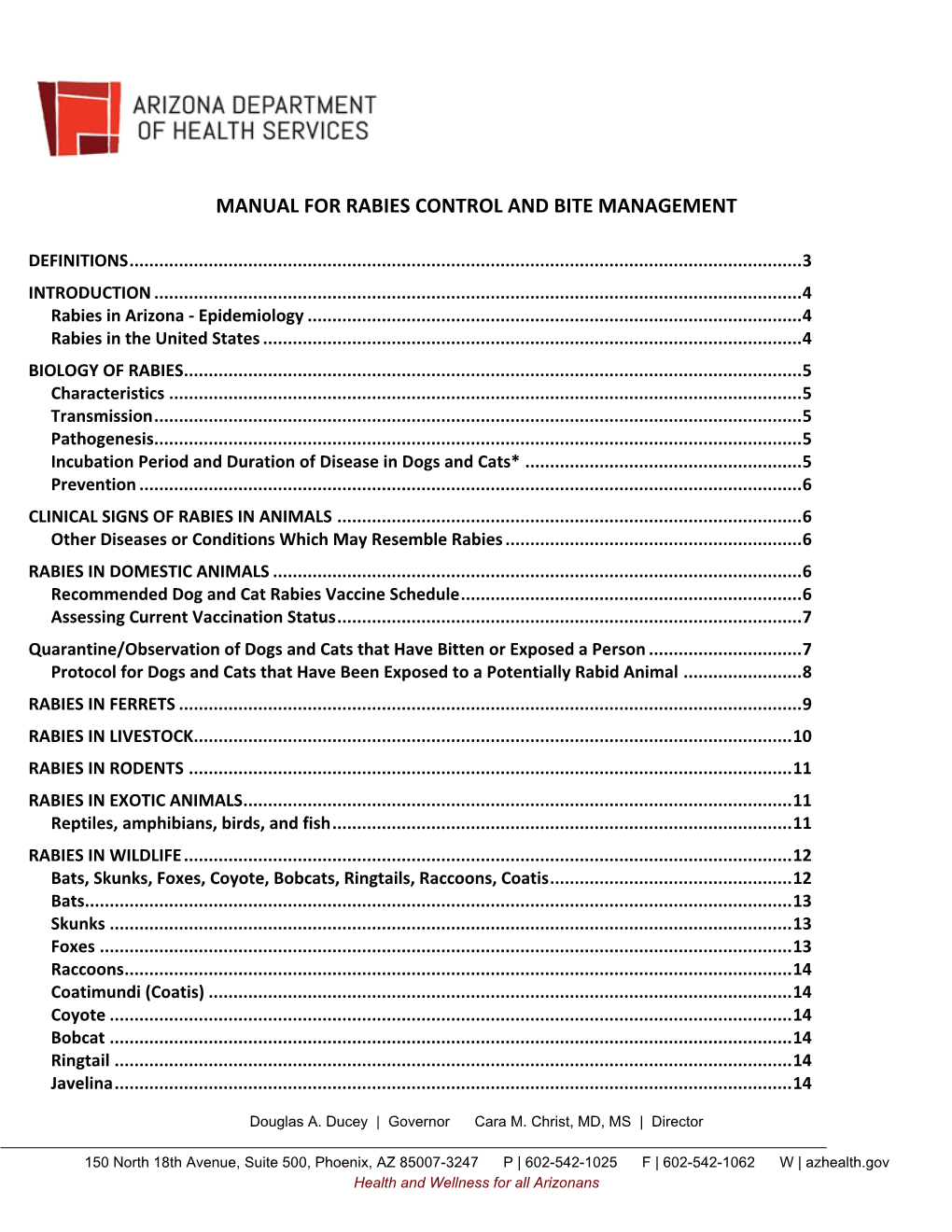 Manual for Rabies Control and Bite Management