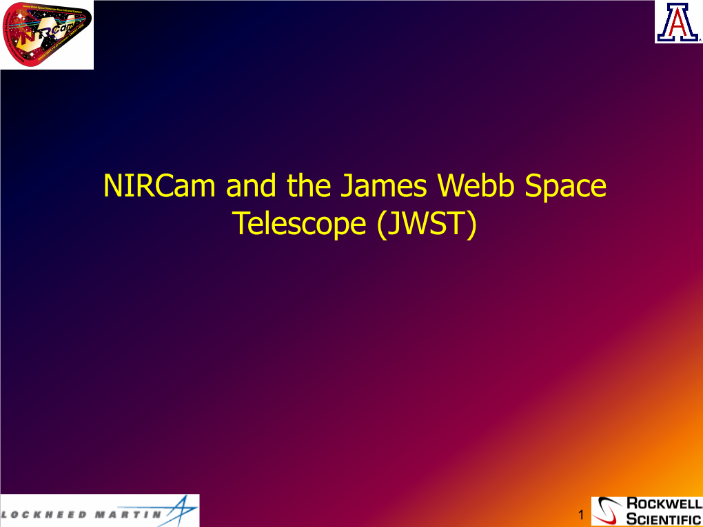 Nircam and the James Webb Space Telescope (JWST)