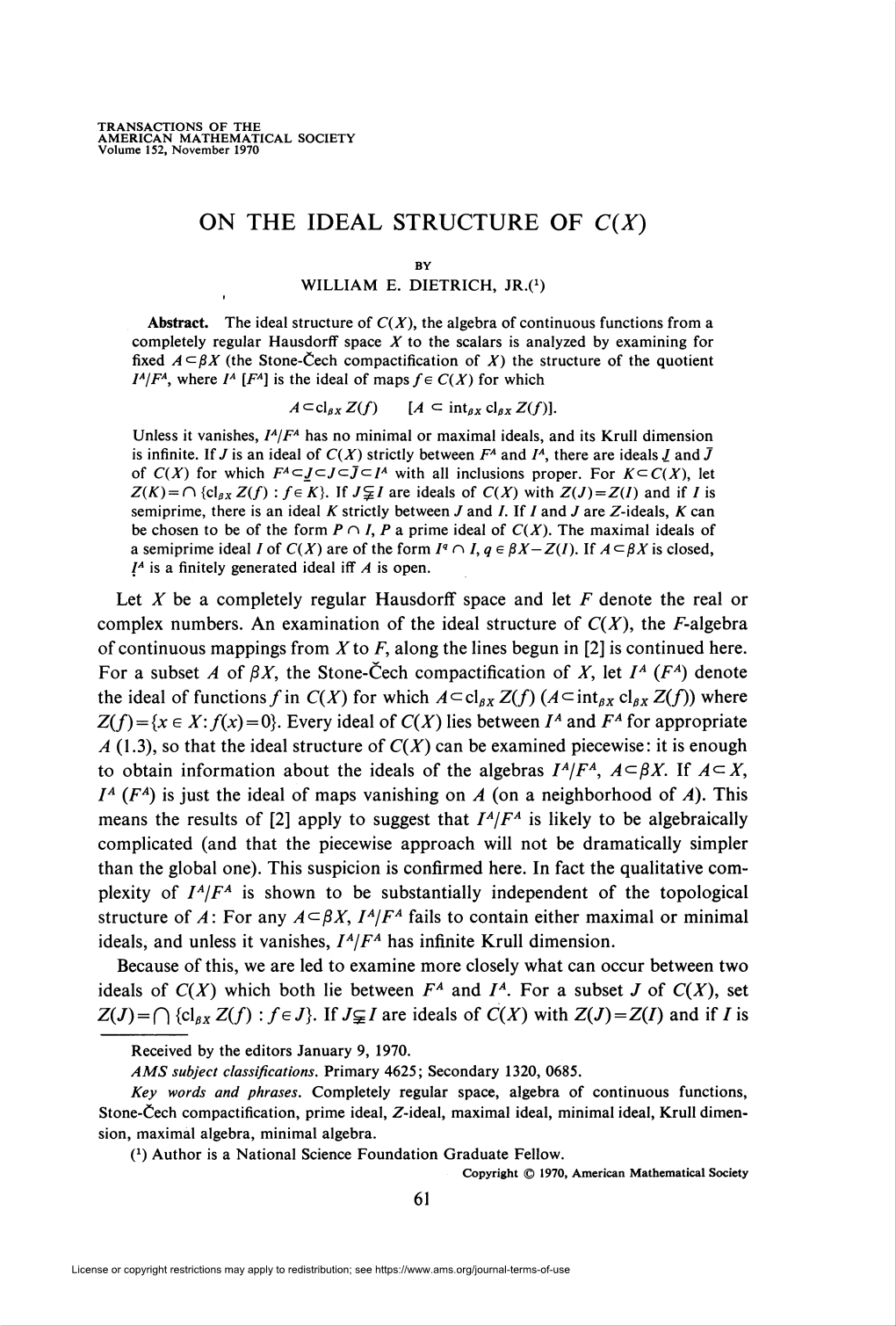 On the Ideal Structure of C(X)