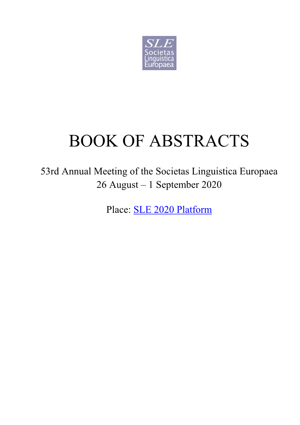 Book of Abstracts