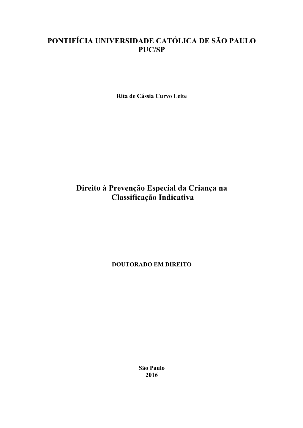 Direito À Prevenção Especial Da Criança Na Classificação Indicativa