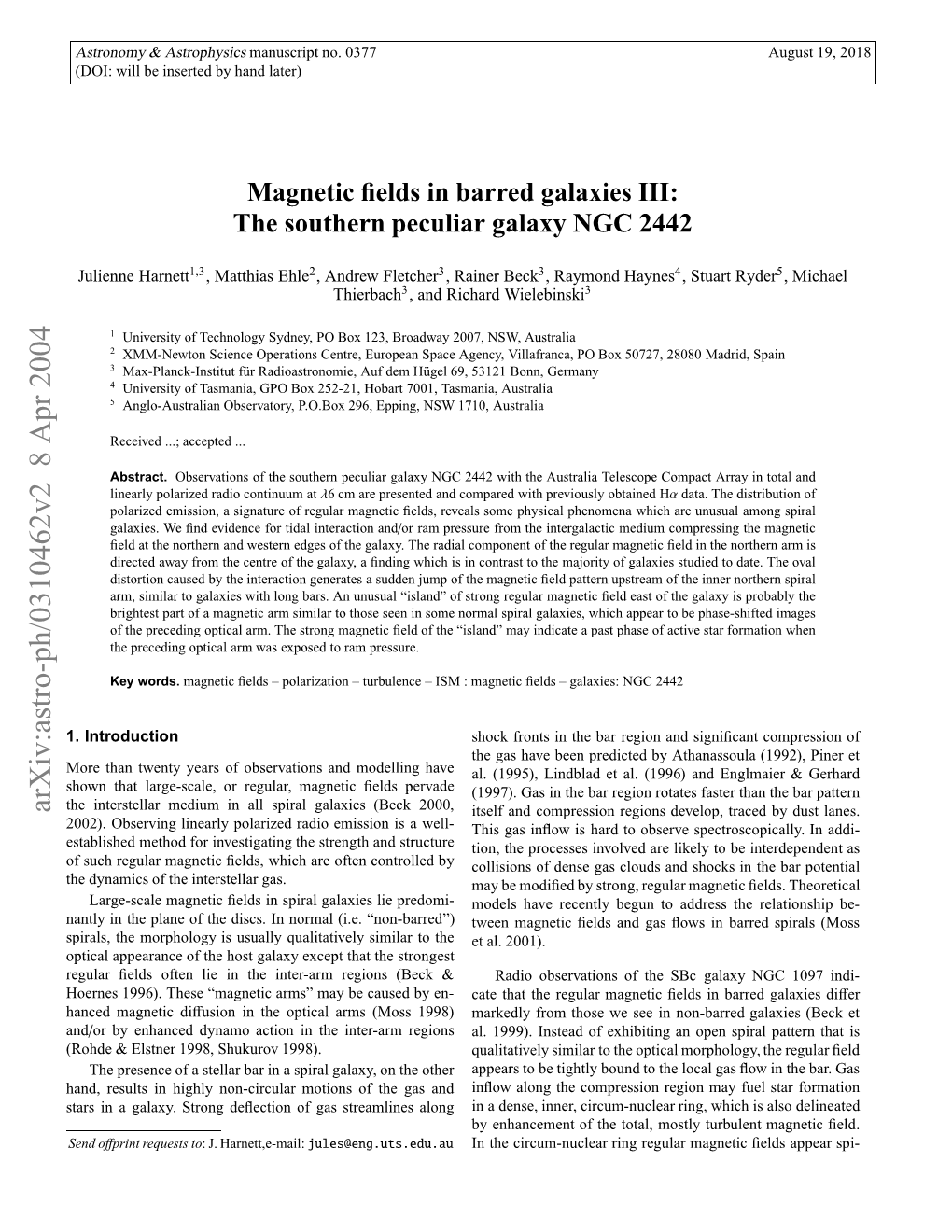 Magnetic Fields in Barred Galaxies III: the Southern Peculiar Galaxy NGC