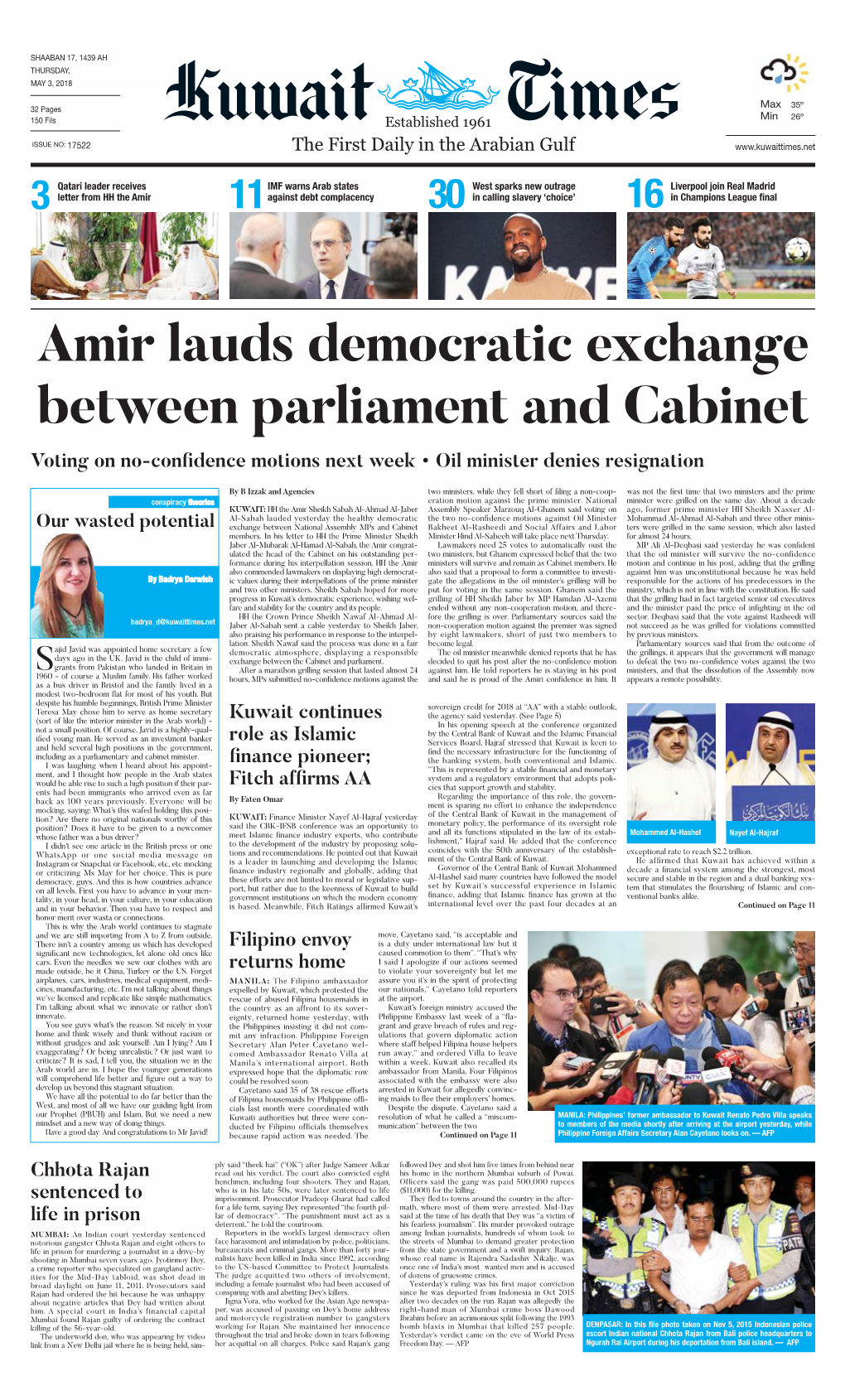 Kuwaittimes 3-5-2018 .Qxp Layout 1