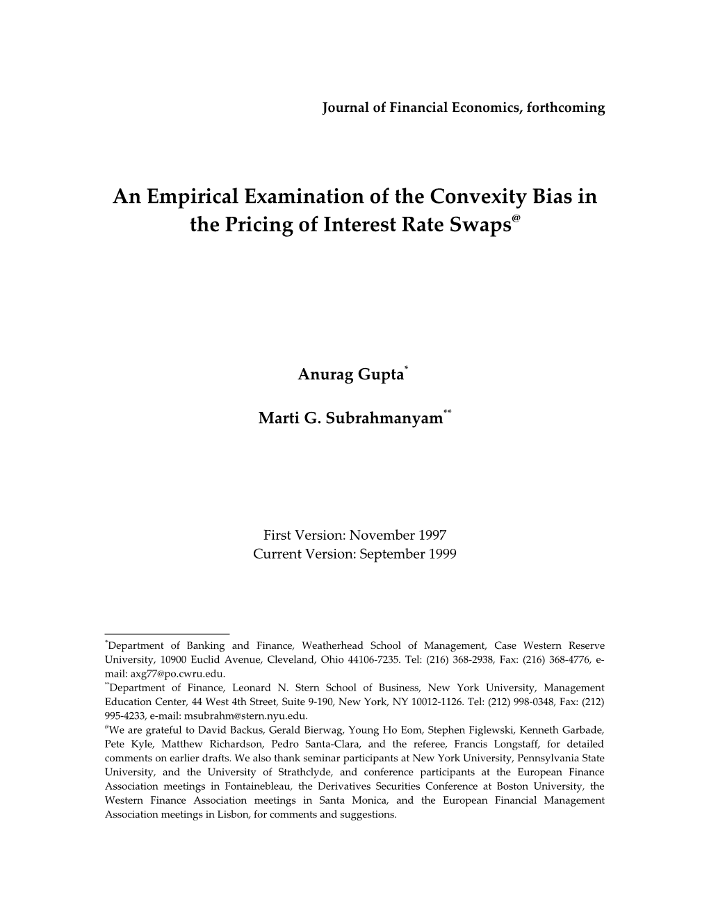 Convexity Bias in the Pricing of Interest Rate Swaps