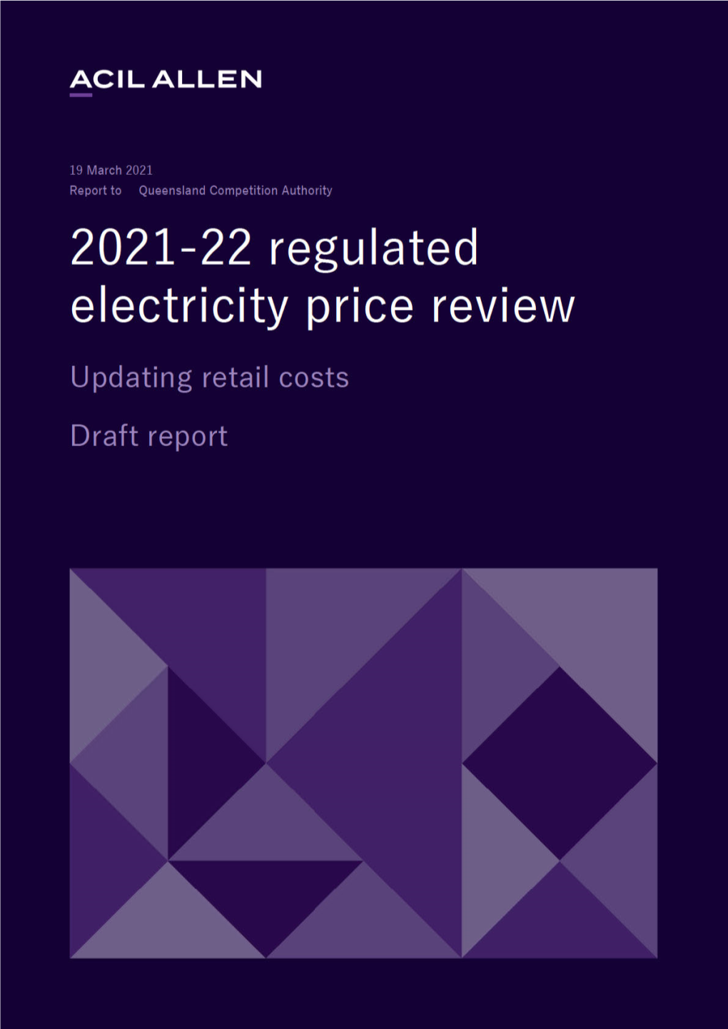 2021-22 Regulated Electricity Price Review Draft Report I