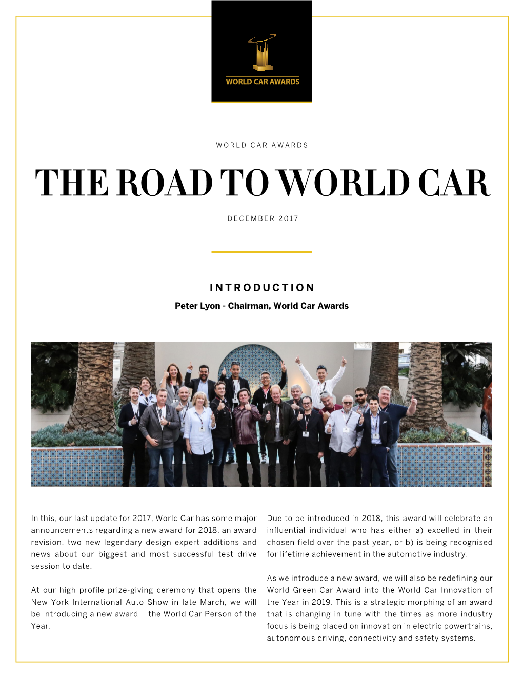 The Road to World Car