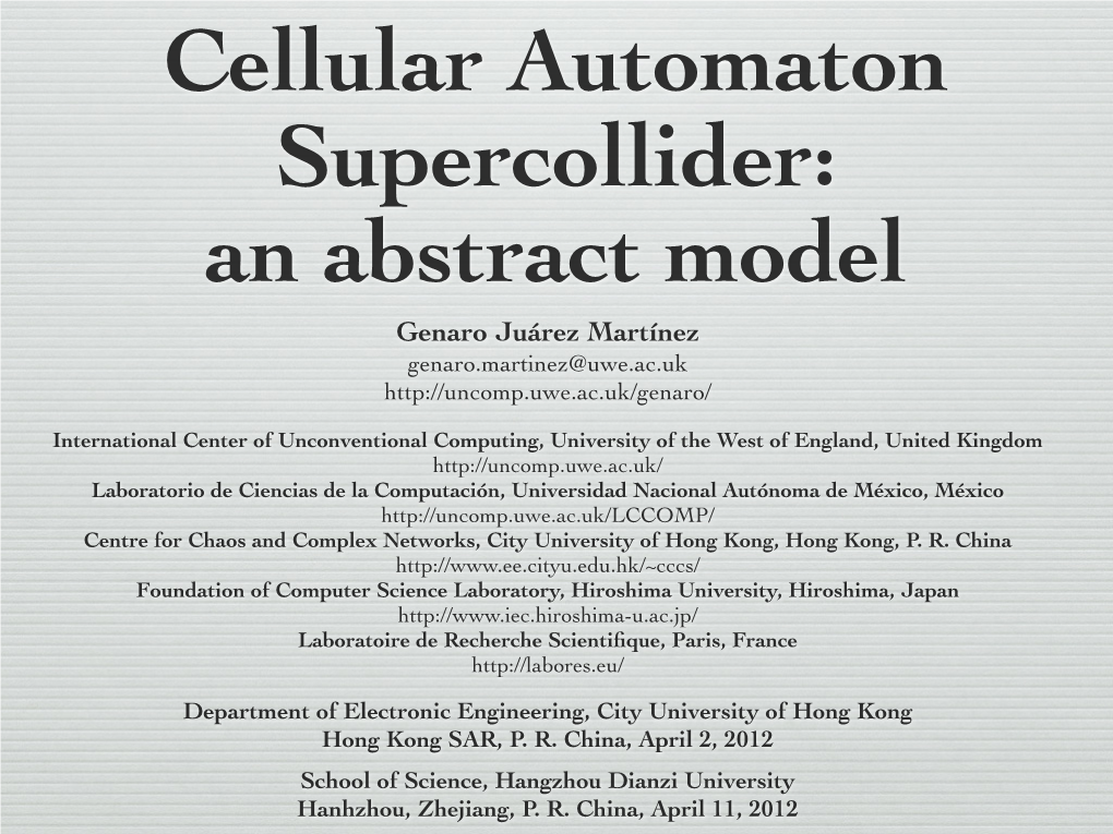 Cellular Automata Theory