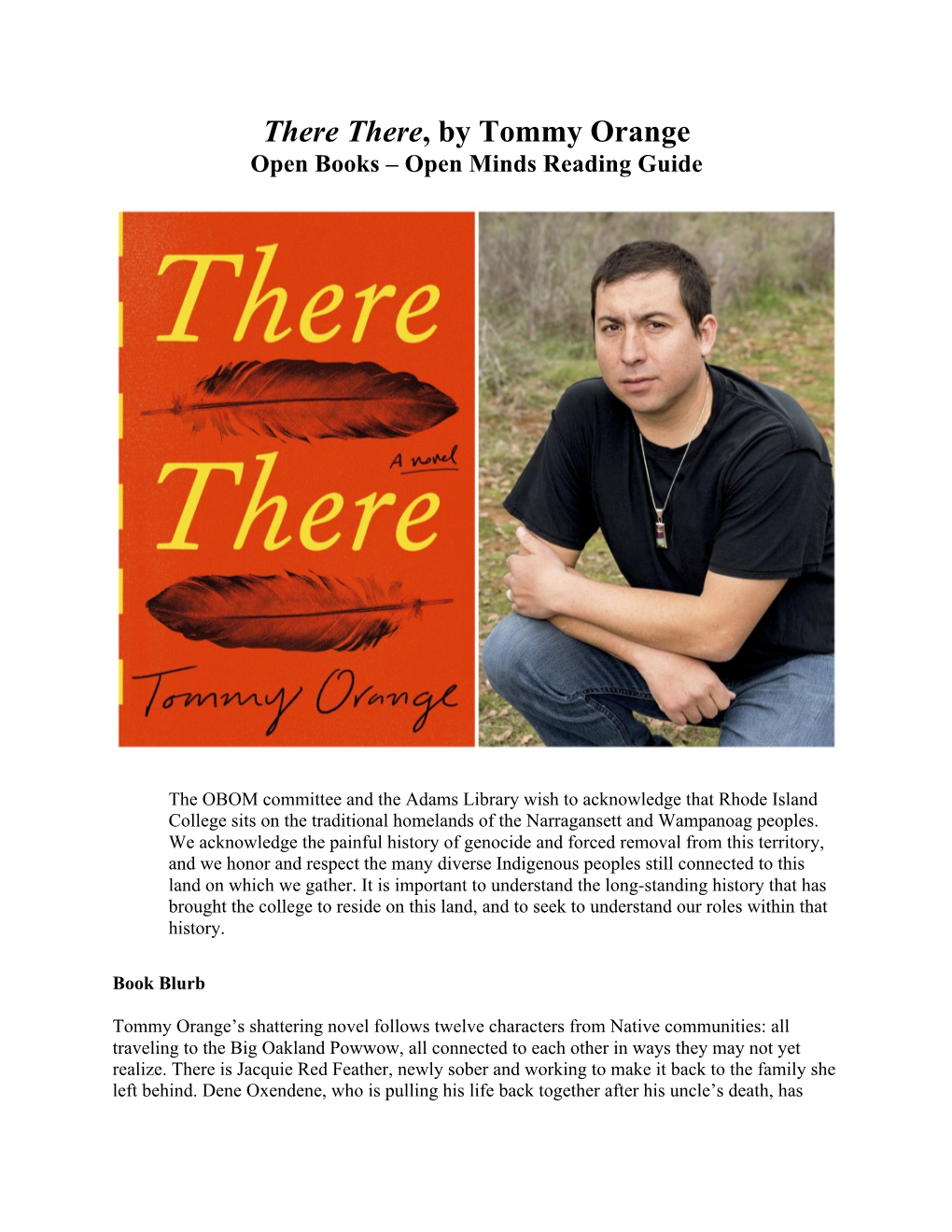 There There, by Tommy Orange Open Books – Open Minds Reading Guide