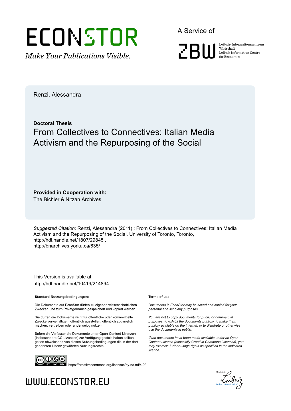 Italian Media Activism and the Repurposing of the Social