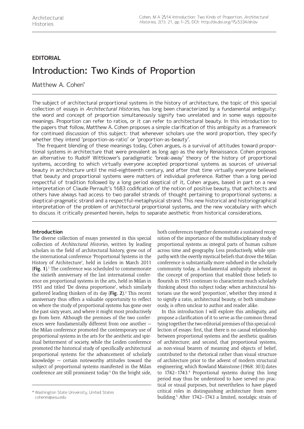 Introduction: Two Kinds of Proportion