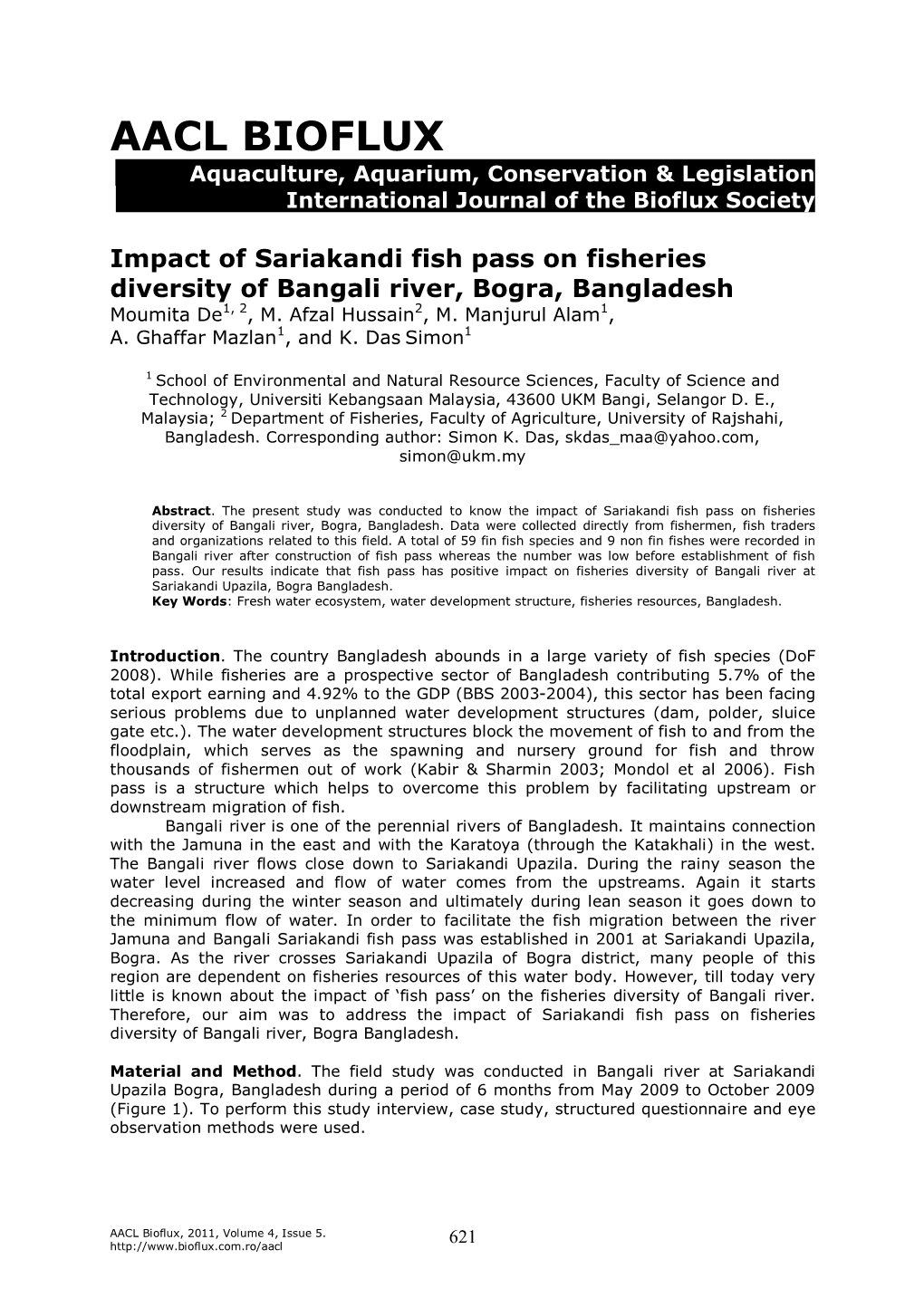 AACL BIOFLUX Aquaculture, Aquarium, Conservation & Legislation International Journal of the Bioflux Society