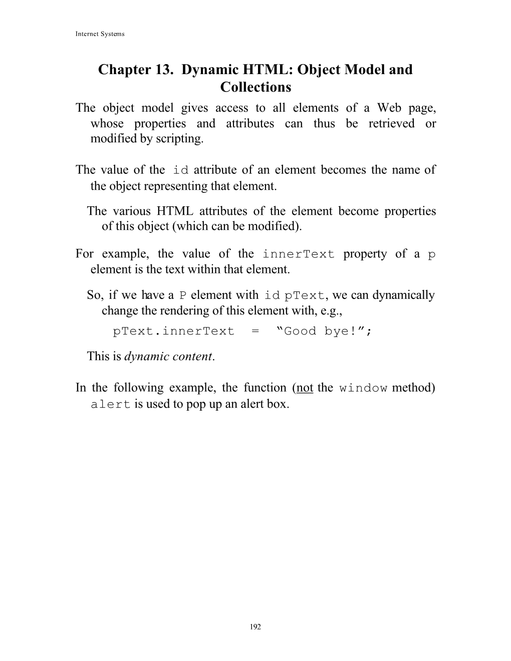 Chapter 13. Dynamic HTML: Object Model and Collections