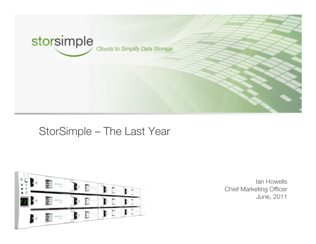 Storsimple – the Last Year