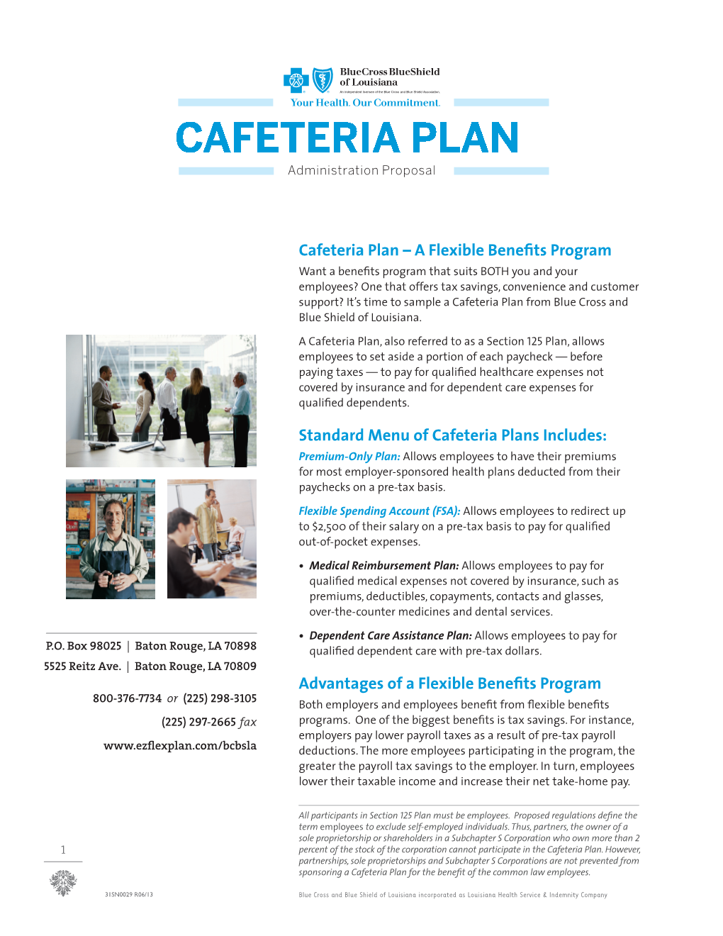 CAFETERIA PLAN Administration Proposal