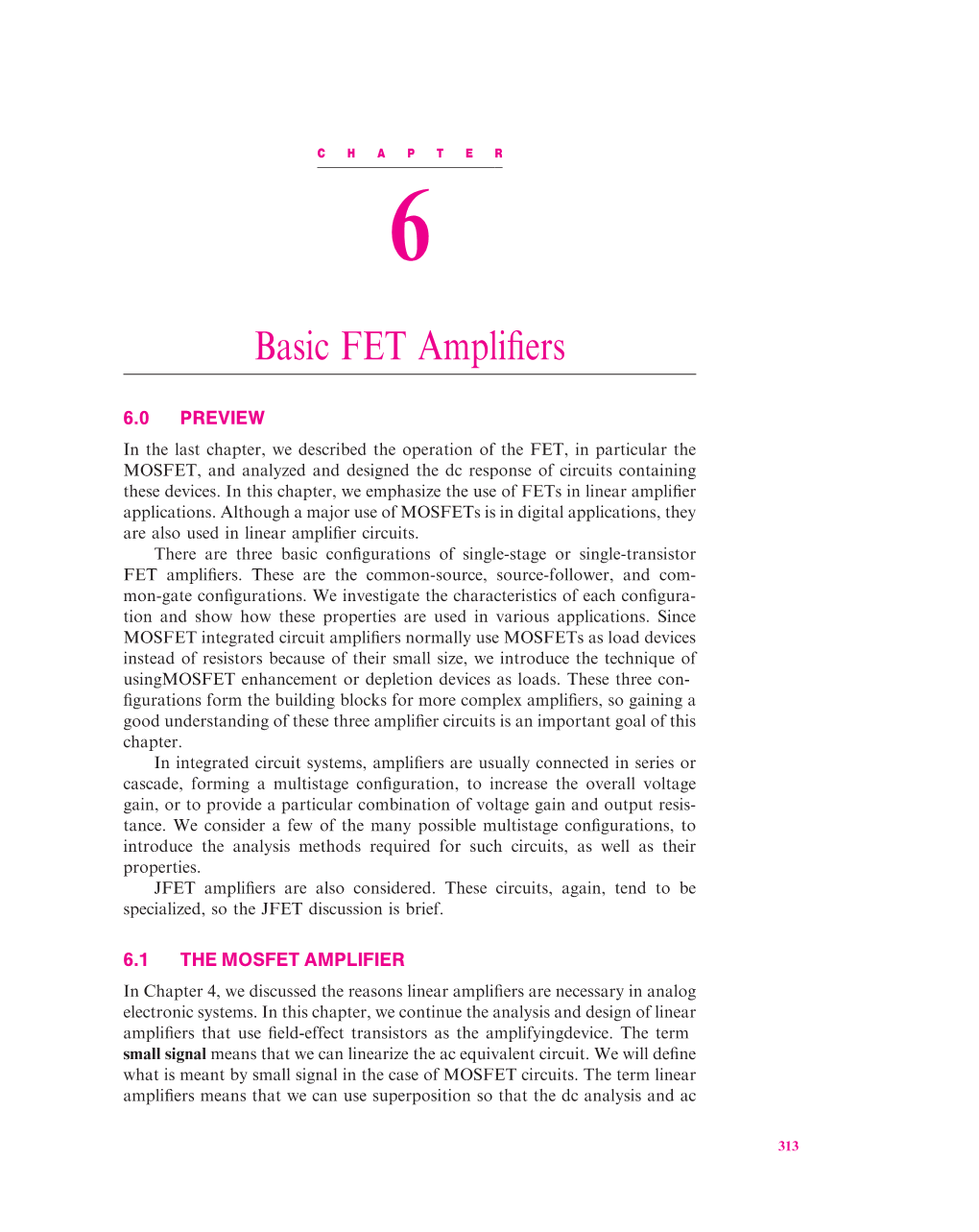 Basic FET Amplifiers 315