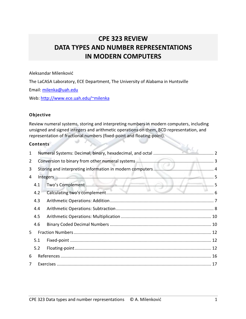 CPE 323 Data Types and Number Representations © A